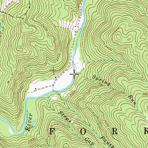 Topographic Map of Spring Run, WV