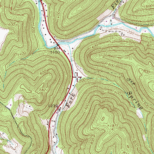Topographic Map of Spring Run, WV