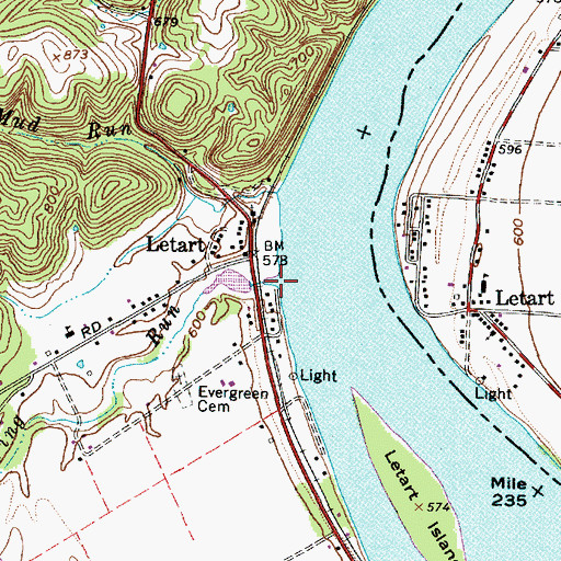 Topographic Map of Spring Run, WV