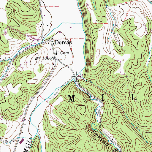 Topographic Map of Spring Run, WV