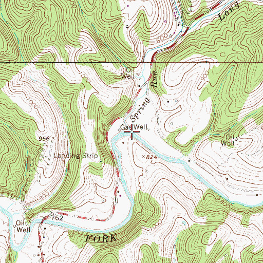 Topographic Map of Spring Run, WV