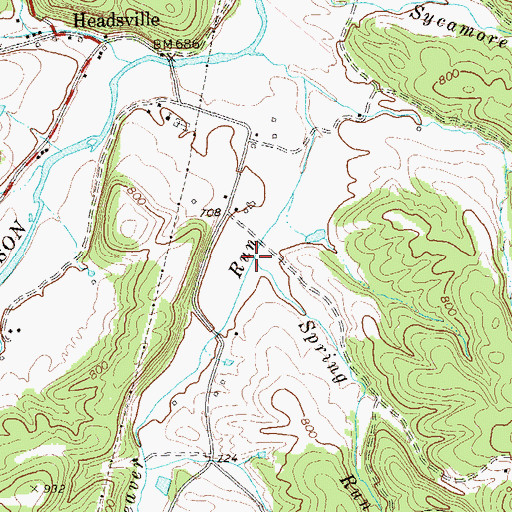 Topographic Map of Spring Run, WV