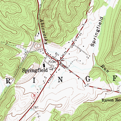 Topographic Map of Springfield, WV