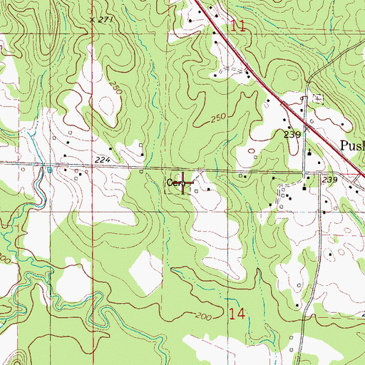 Topographic Map of Episcopal Cemetery, AL