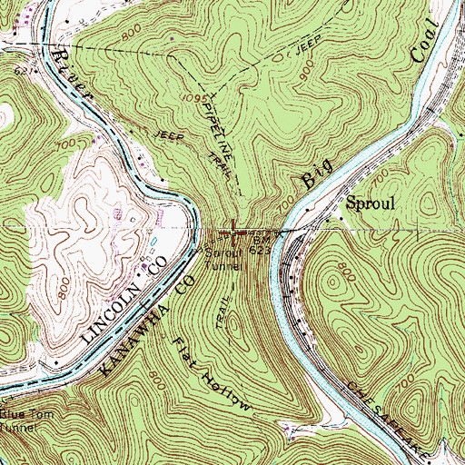 Topographic Map of Sprout Tunnel, WV
