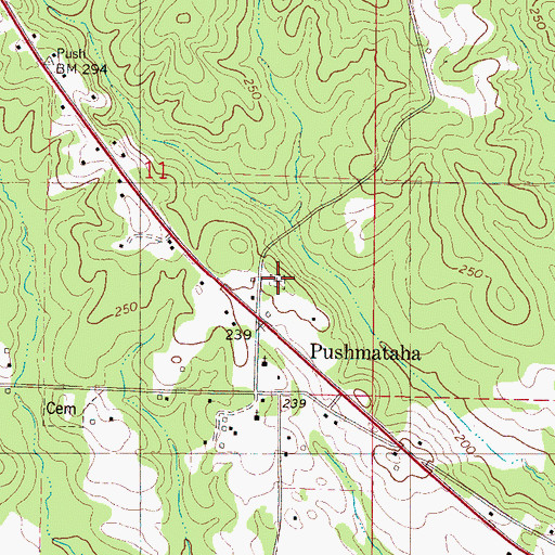 Topographic Map of Sardis Cemetery, AL