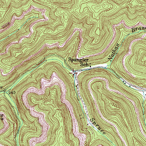 Topographic Map of Spruce Fork, WV