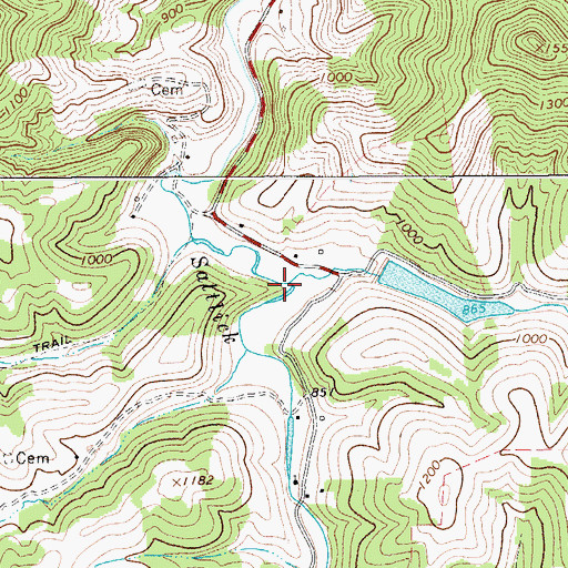 Topographic Map of Spruce Fork, WV
