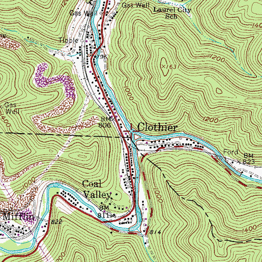 Topographic Map of Spruce Laurel Fork, WV