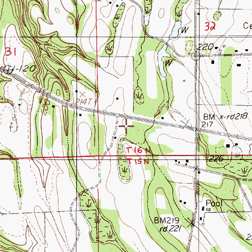 Topographic Map of Moore Cemetery, AL