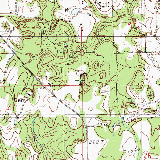 Topographic Map of Mount Olive Cemetery, AL