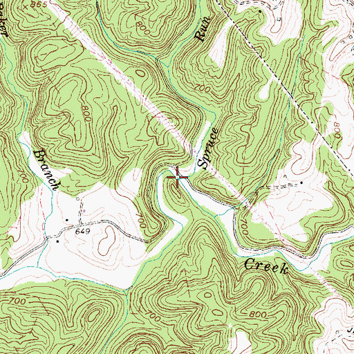 Topographic Map of Spruce Run, WV