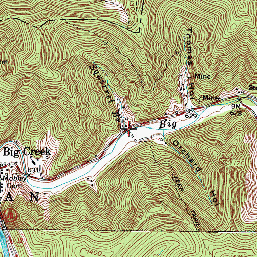 Topographic Map of Squirrel Branch, WV