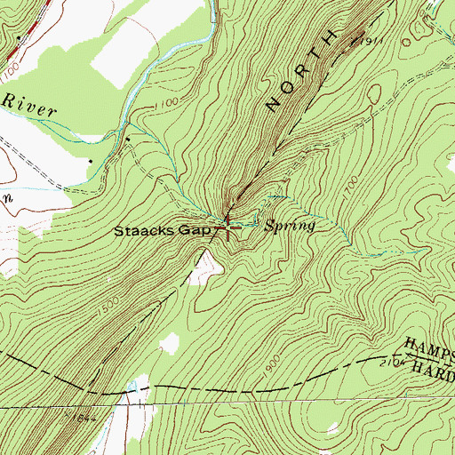 Topographic Map of Staacks Gap, WV