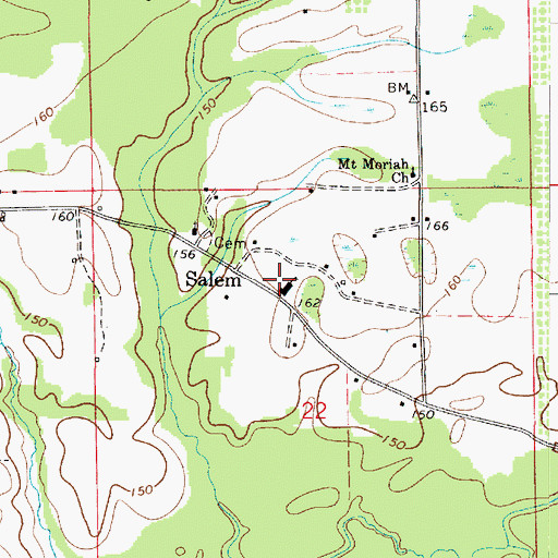 Topographic Map of Salem Elementary School, AL