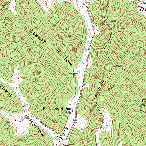 Topographic Map of Staats Hollow, WV