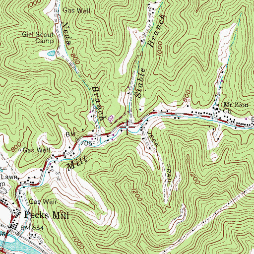 Topographic Map of Stable Branch, WV