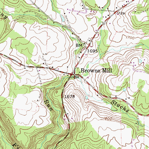 Topographic Map of Stacks Run, WV