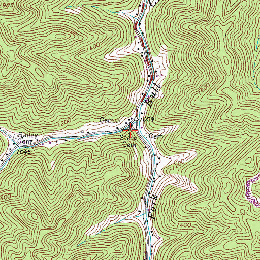 Topographic Map of Stacy Cemetery, WV