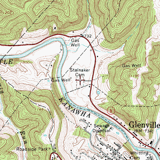 Topographic Map of Stalnaker Cemetery, WV