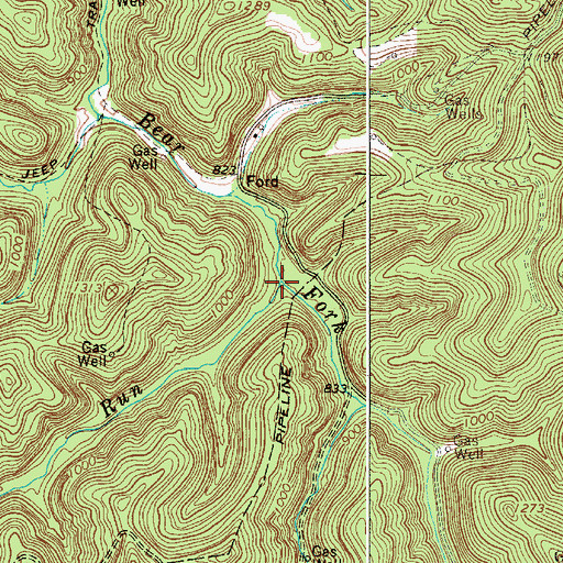 Topographic Map of Standingstone Run, WV