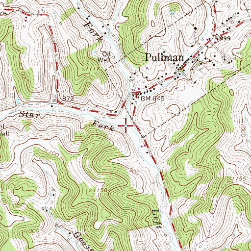 Topographic Map of Star Fork, WV