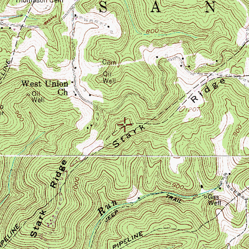 Topographic Map of Stark Ridge, WV