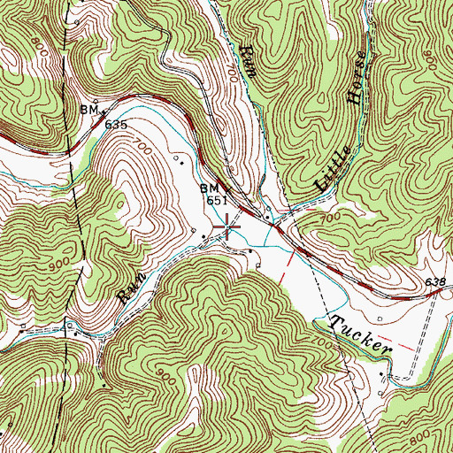 Topographic Map of Stark Run, WV