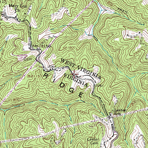 Topographic Map of State Line Ridge, WV