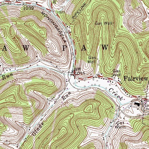 Topographic Map of State Road Run, WV
