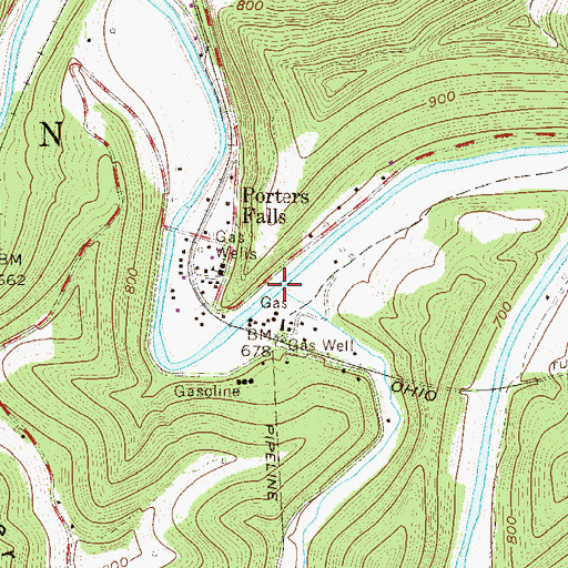Topographic Map of State Run, WV