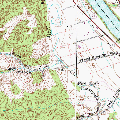 Topographic Map of Stave Branch, WV