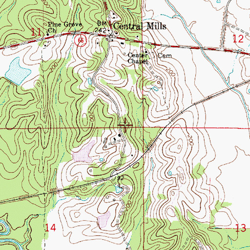 Topographic Map of Mount Zion Cemetery, AL