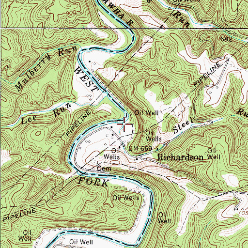 Topographic Map of Steel Run, WV