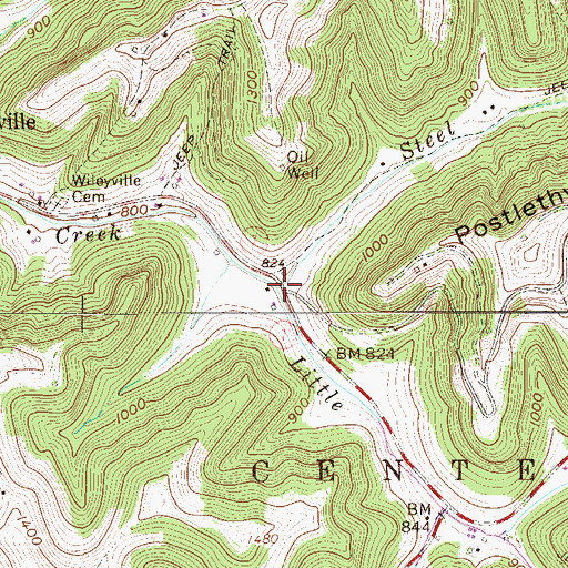 Topographic Map of Steel Run, WV