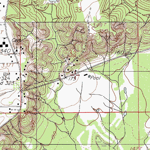 Topographic Map of Bethel Church, AL