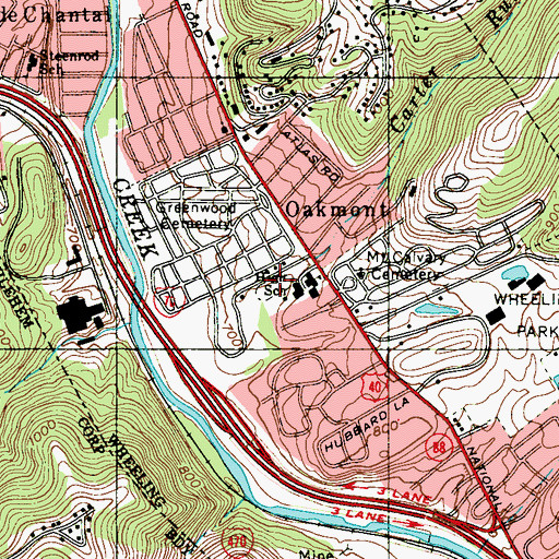 Topographic Map of Steenrod Elementary School, WV