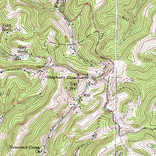 Topographic Map of Stephens Cemetery, WV