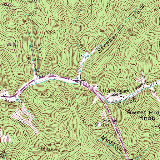 Topographic Map of Stephens Fork, WV