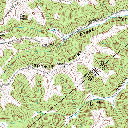 Topographic Map of Stephens Ridge, WV