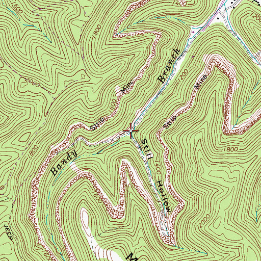 Topographic Map of Still Hollow, WV