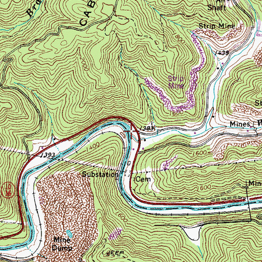 Topographic Map of Still Run, WV