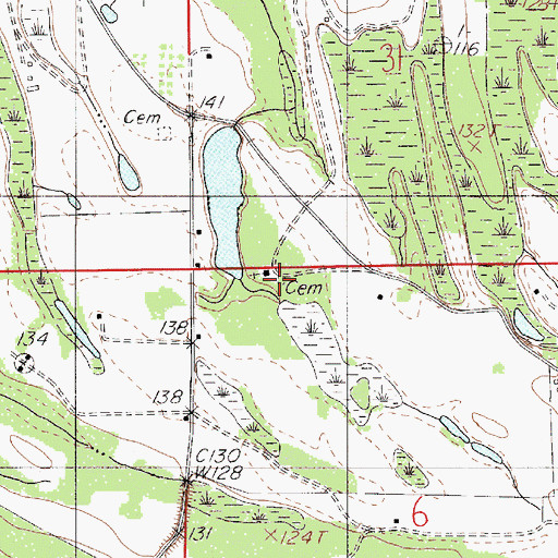 Topographic Map of Saint Luke Cemetery, AL