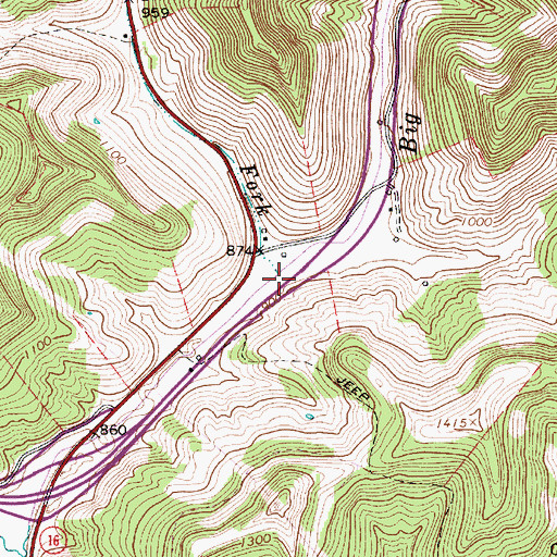 Topographic Map of Stinsonlick Fork, WV