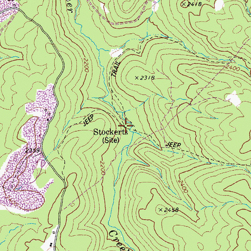 Topographic Map of Stockerts, WV