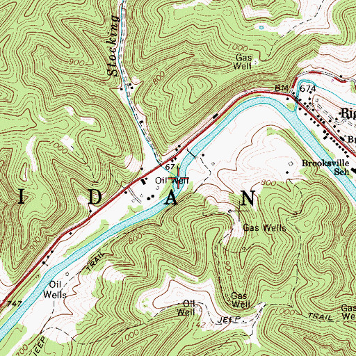 Topographic Map of Stocking Run, WV