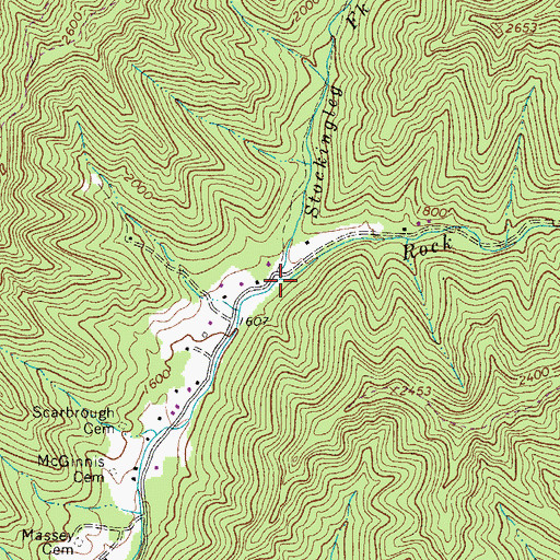 Topographic Map of Stockingleg Fork, WV