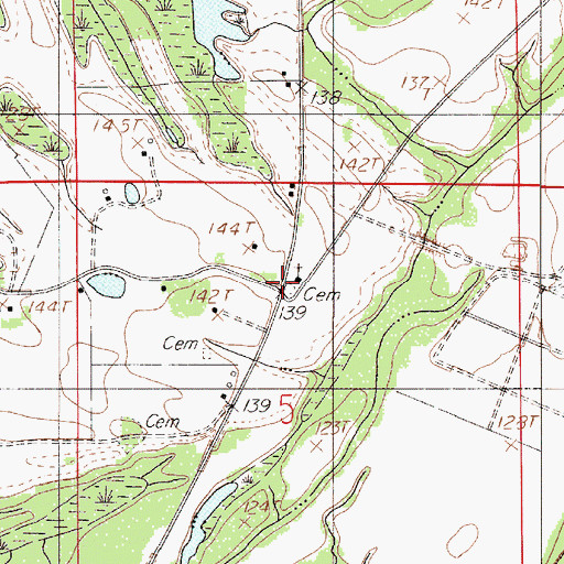 Topographic Map of New Everdale Cemetery, AL