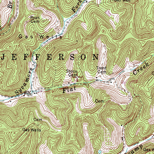 Topographic Map of Stone Cemetery, WV