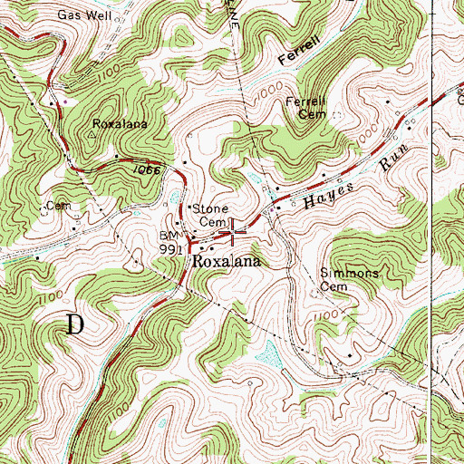 Topographic Map of Stone Cemetery, WV